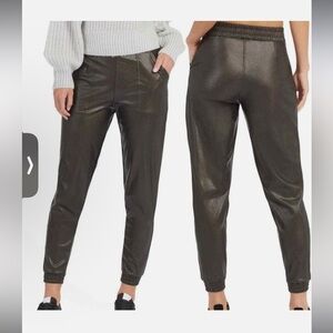SPANX Black Faux Leather Pull On Jogger Pants Size Small